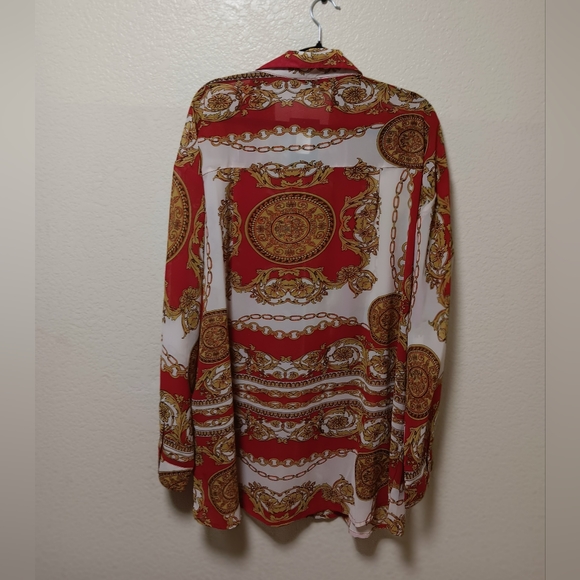 NWT Women's red and gold  blouse - Picture 5 of 6